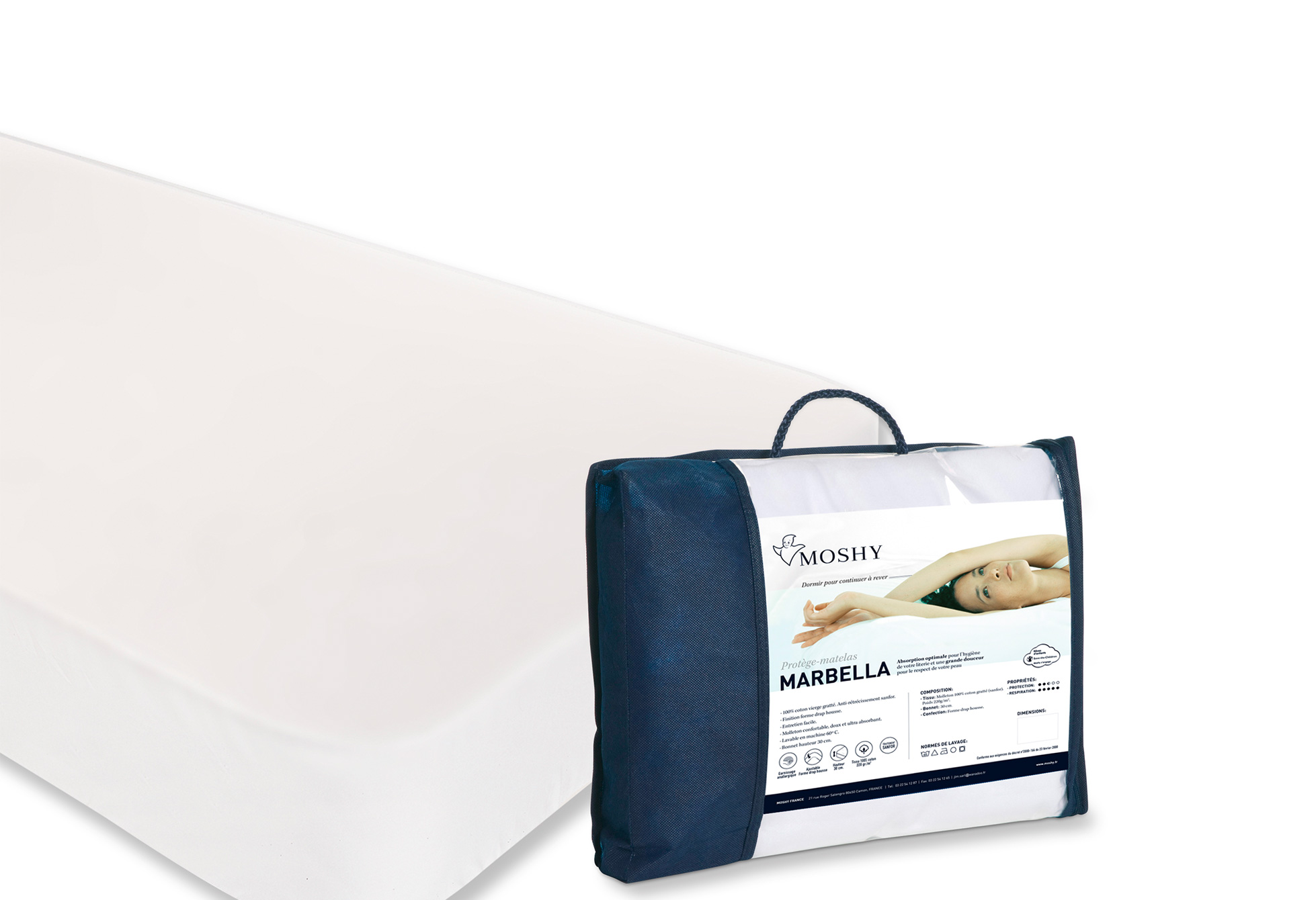 Protège matelas Moshy PROTECTION MARBELLA  160x200 (Queen size)